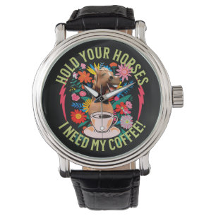 Montre Café drôle de cheval amateur d'humour