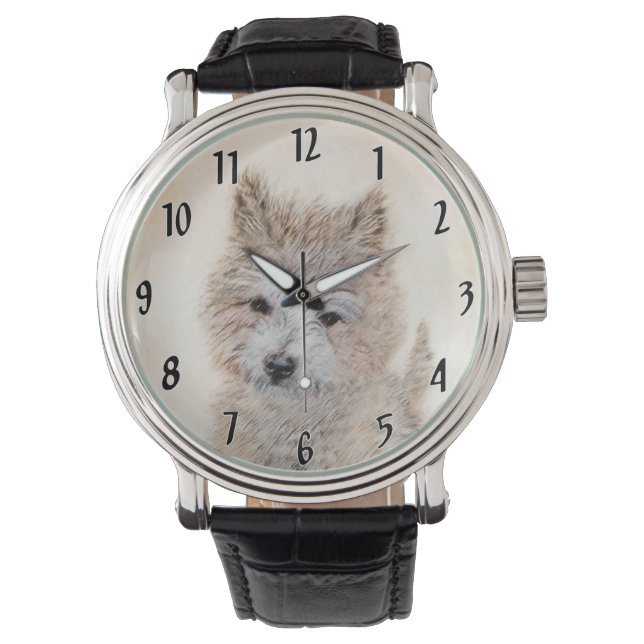 Montre Cairn Terrier Peinture Chiot - Art Chien original (devant)
