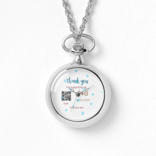 Montre Caisse de lune de miel Ajouter code Q R nom du cou