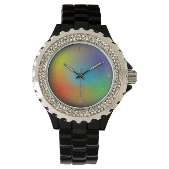 Montre Caleidoscop rouge vert bleu jaune (devant)