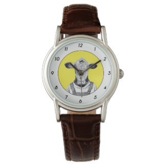 Montre Calf en manteau de Dungaree (Jaune rétro) W2