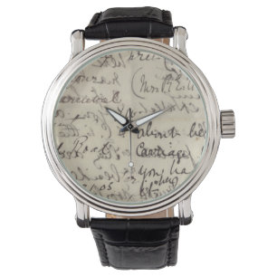 Montre Calligraphie de script antique Impression Vintage