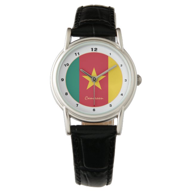 Montre Cameroun Drapeau & Cameroun mode / design tendance (devant)