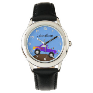 Montre Camion de monstre pourpre personnalisé