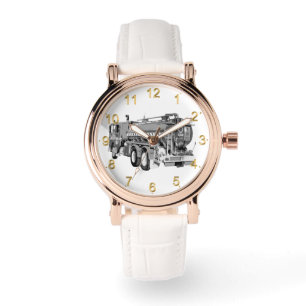 Montre Camion de pompiers gris peint à l'huile,