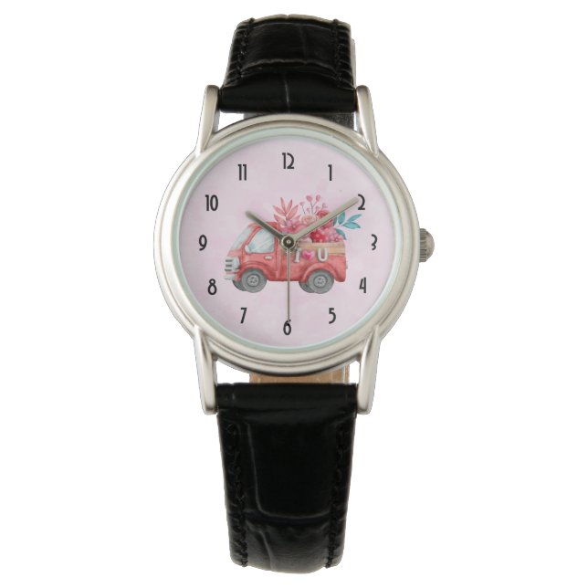 Montre Camion mignon Love portant des bonbons Valentine (devant)