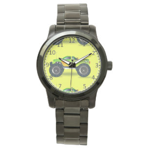 Montre Camion Monster sur le vert citron