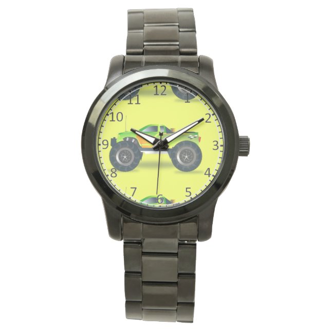 Montre Camion Monster sur le vert citron (devant)