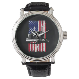 Montre Camionneur américain Drapeau Trucker
