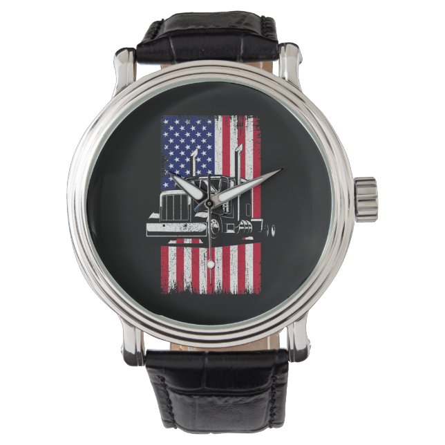 Montre Camionneur américain Drapeau Trucker (devant)