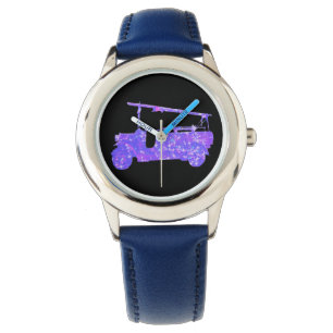 Montre Camions d'incendie Vintages Blue Sparkle,