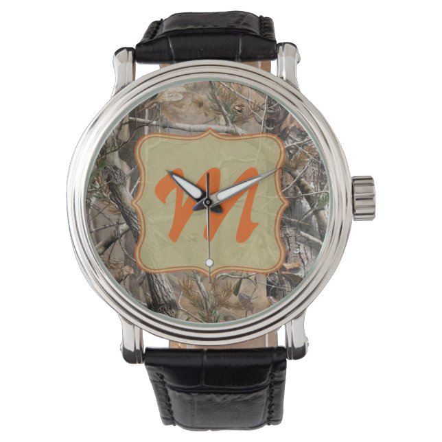 Montre Camo Camouflage Chasse Véritable Musique Cuir Mont (devant)