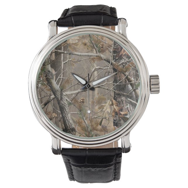 Montre Camo Camouflage Chasse Véritable Musique Cuir Mont (devant)