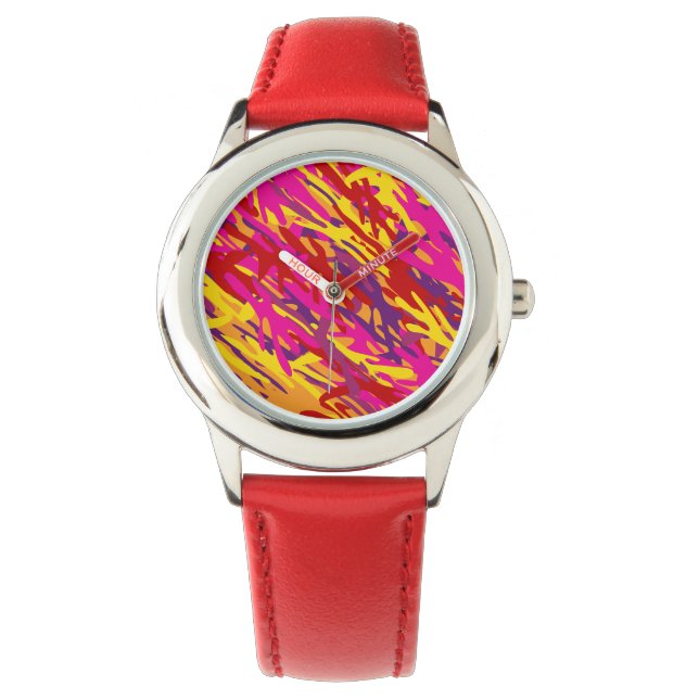 Montre Camouflage Rouge (devant)
