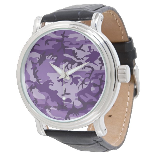 Montre Camouflage Violet, Militaire, Armée (Incliné)