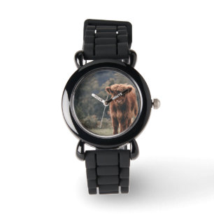 Montre Campagne d'herbe d'automne de la vache de haute-te