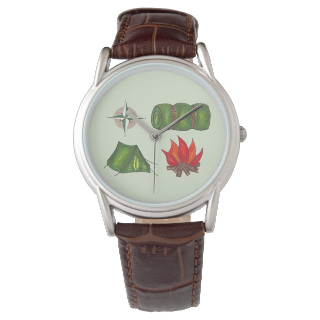 Montre Camping Camp d'été Tente Compass Watch (devant)