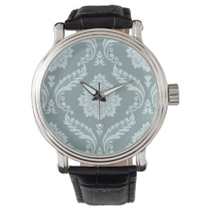 Montre Canard bleu œuf de cane motif damassé Rococo + sar