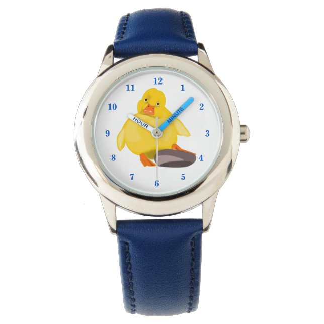 Montre Canard jaune mignon - Bleu (devant)