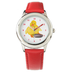 Montre Canard jaune mou - Rouge