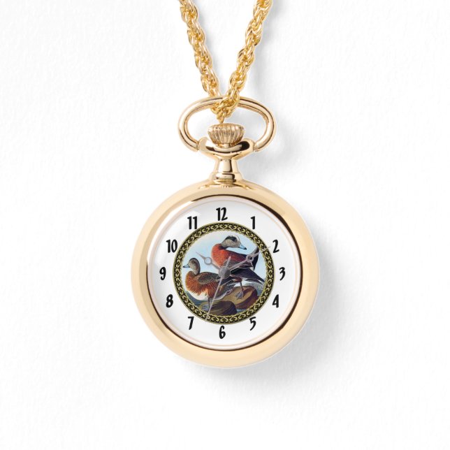 Montre Canards Widgeon américains sur une roche (Recto)