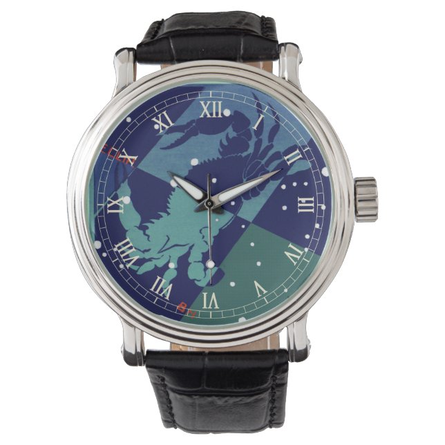 Montre Cancer Constellation de crabe Astrologie zodiaque  (devant)