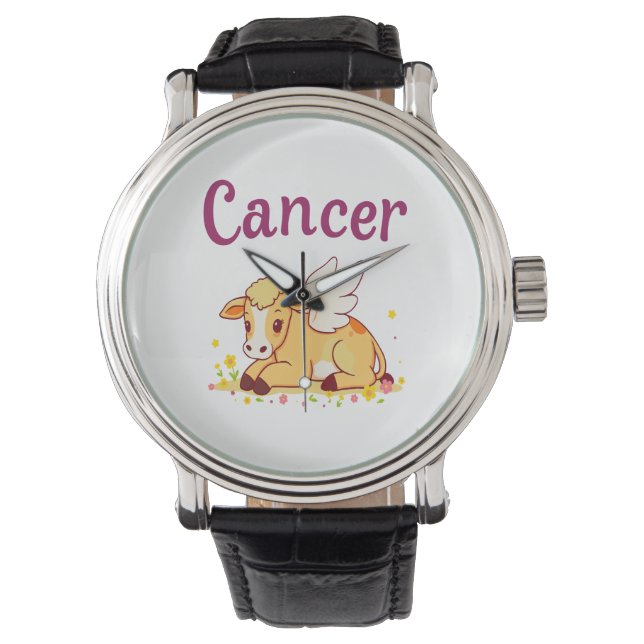 Montre Cancer Vache zodiaque, Cancer mignon (devant)