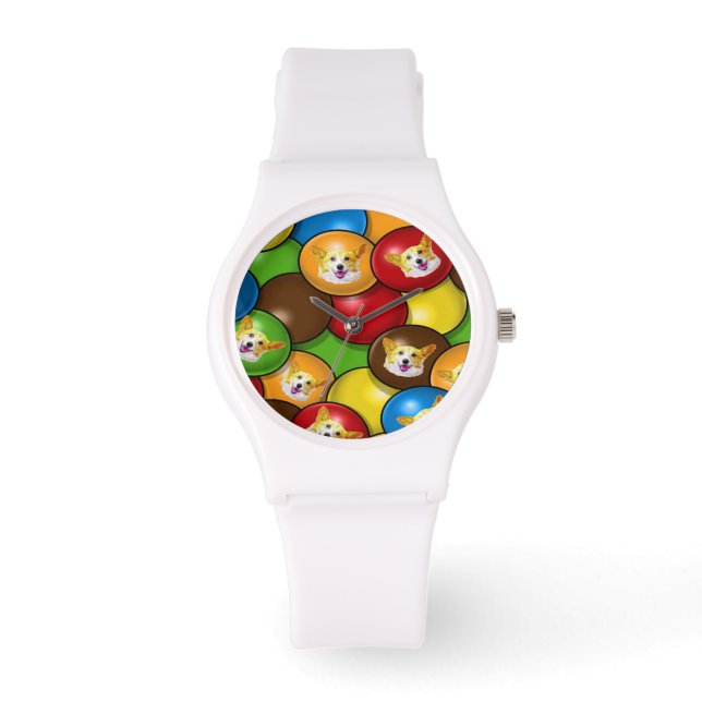 Montre Candy Corgi amusant (Recto)