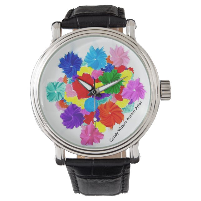 Montre Candy Waters Artiste de l'autisme (devant)