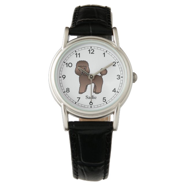 Montre Caniche jouet marron Chien de dessin animé mignon  (devant)