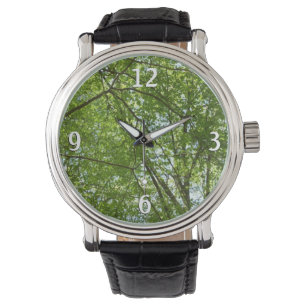 Montre Canopée du printemps Feuille Green Nature Scene