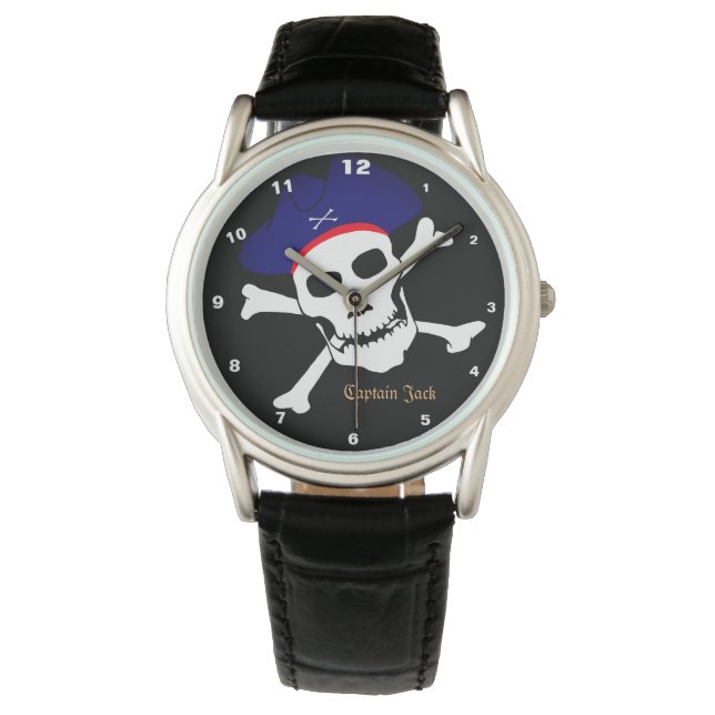 Montre Capitaine Jack & Pirates Drapeau montre, Mode bate (devant)
