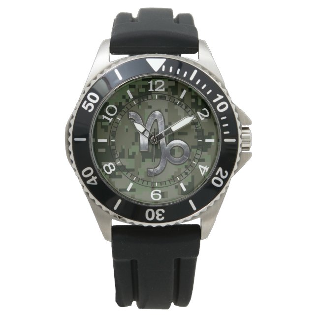 Montre Capricorn Zodiac Connexion cadran vert olive (devant)