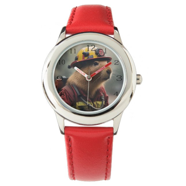 Montre "Capybara à la Secourt : Pompier Extraordinair (devant)