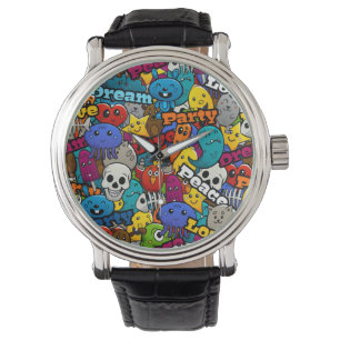 Montre Caractères graffitis colorés Motif