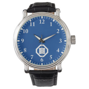 Montre Caractères kanji en forme d'onde pour trois sur pl