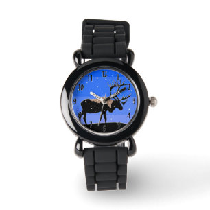 Montre Caribou en Hiver - Art Original de la Faune