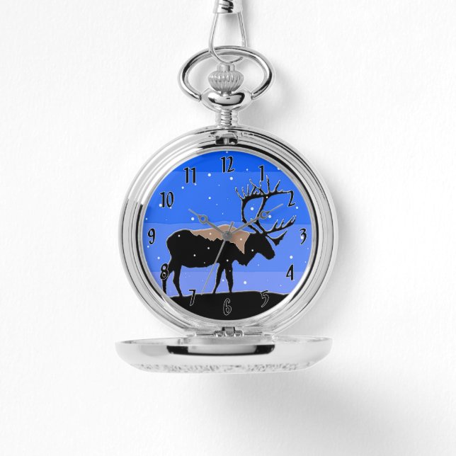 Montre Caribou en hiver - Art original de la faune (Recto)