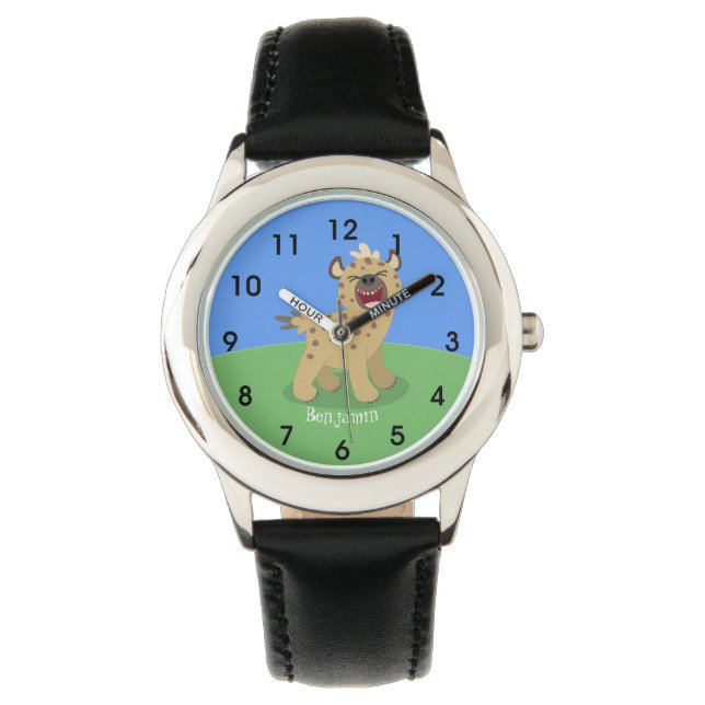 Montre Caricature amusante hyena riant illustration (devant)