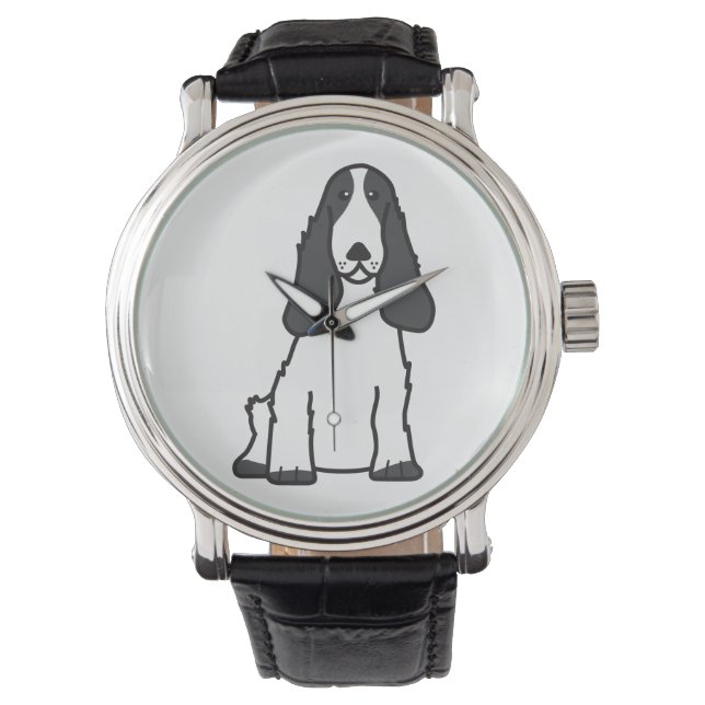 Montre Caricature anglaise Cocker Spaniel Chien (devant)