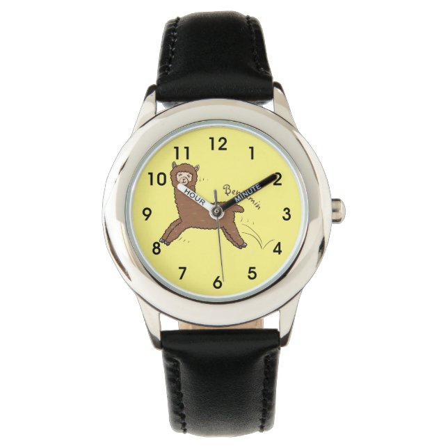 Montre Caricature d'alpaga brun joli (devant)