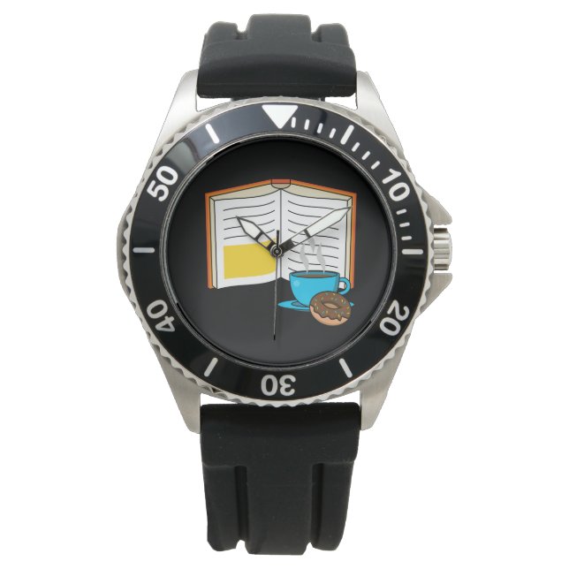 Montre Caricature de café et de beignets (devant)