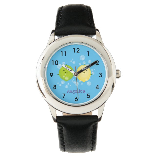 Montre Caricature de chaux de citron joyeux (devant)