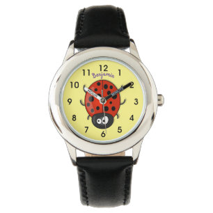 Montre Caricature de coccinelle rouge joyeux