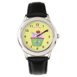 Montre Caricature de cupcake joyeux
