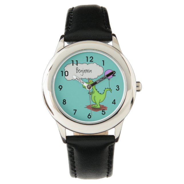 Montre Caricature de dragon dragon drôle et vert respiran (devant)