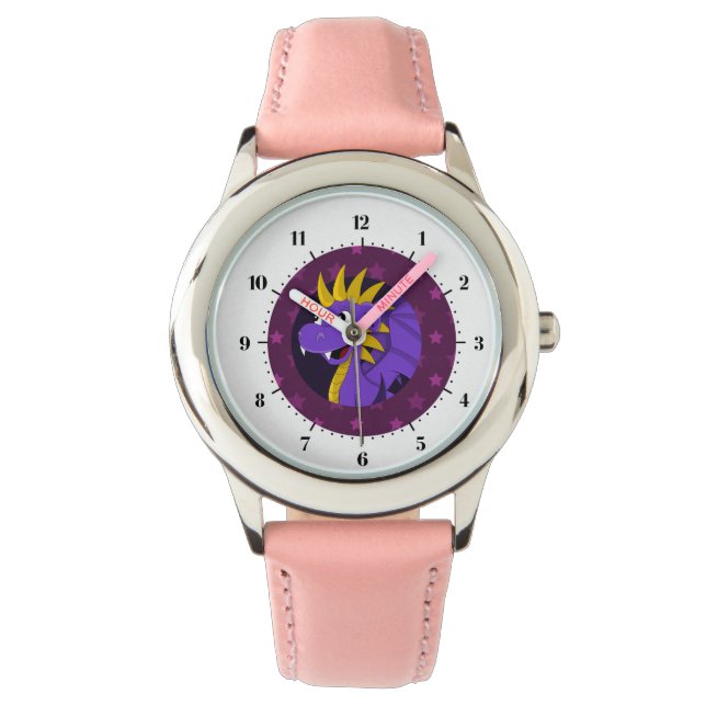 Montre Caricature de dragon violet (devant)