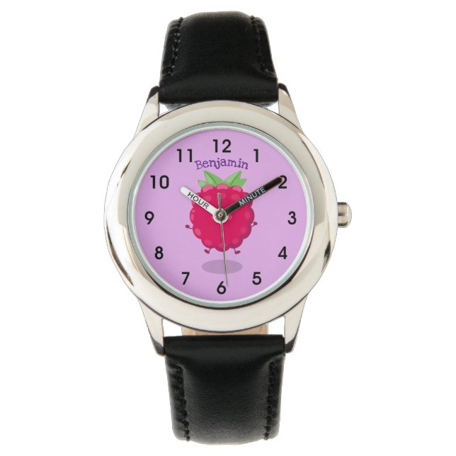 Montre Caricature de framboise très heureuse (devant)