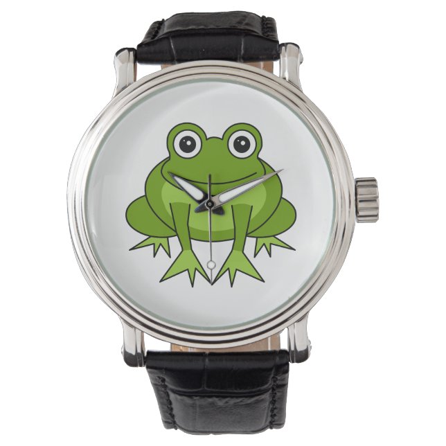 Montre Caricature de la grenouille verte mignonne (devant)