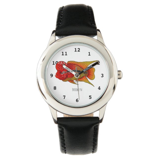Montre Caricature de poisson cichlide à fleur (devant)